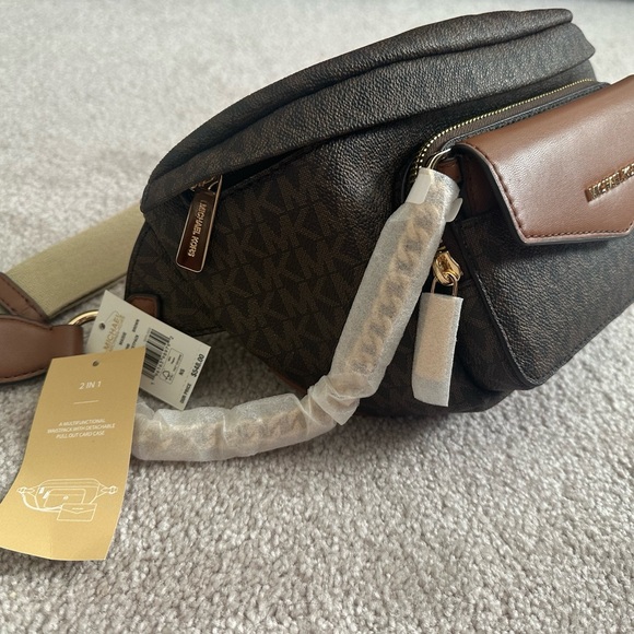 Michael Kors Brown and Tan Belt Bag with Signature Monogram - Picture 5 of 5